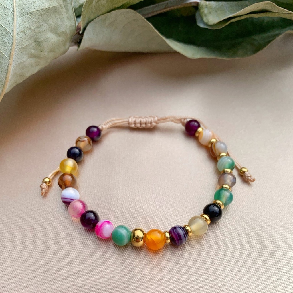 Pulsera Modelo Tanya (Ágatas de colores)